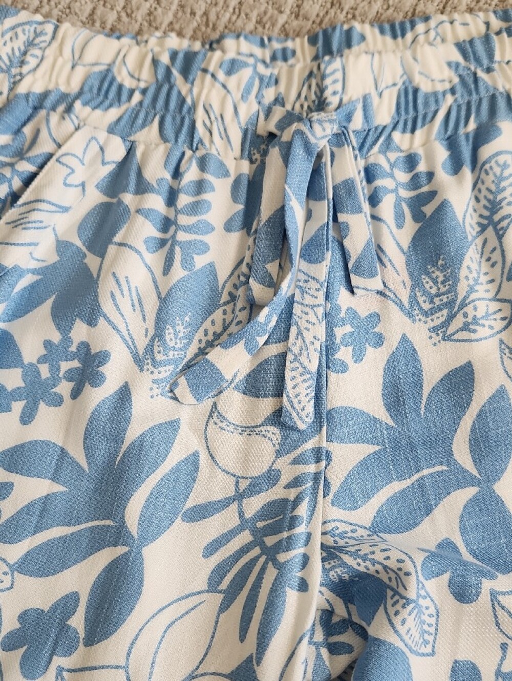 Sienna Sky Blue and White Floral Pants - Picture 2 of 5